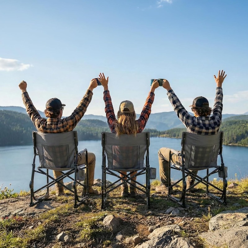 屋外用フリースタイルロッカーキャンプチェア折りたたみ式ロッキ - Outdoor Camping Rocking Chair のレビューと価格