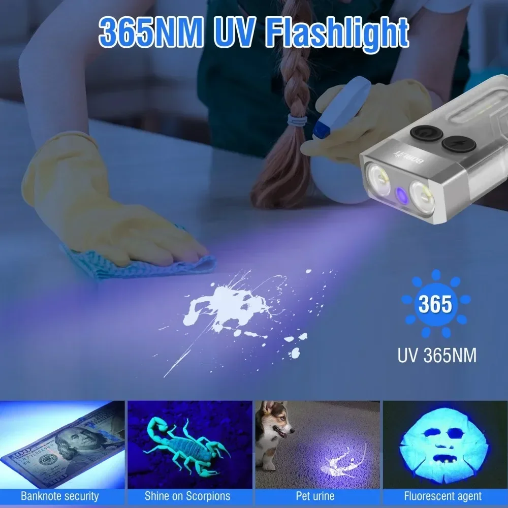 BORUiT V10 キーホルダー UV LED EDC 蛍 - Outdoor Camping Adventure のレビューと価格