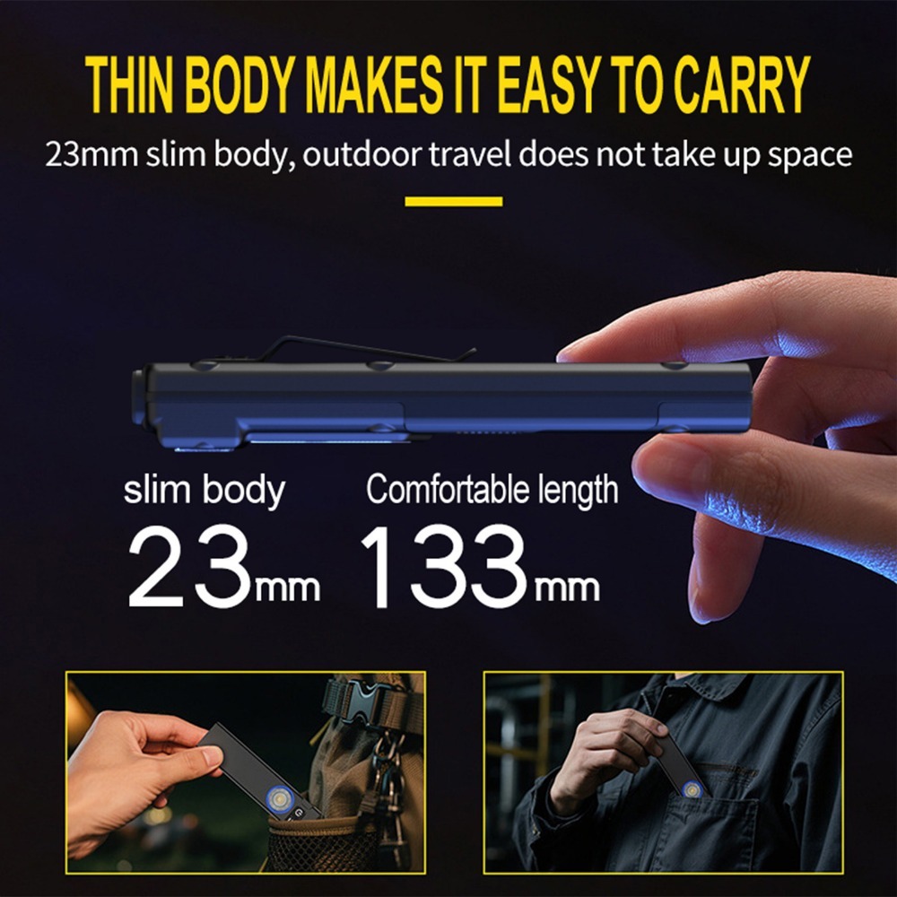 超薄型 EDC 充電式 LED 懐中電灯バッテリーディスプレ - Outdoor Camping Adventure のレビューと価格