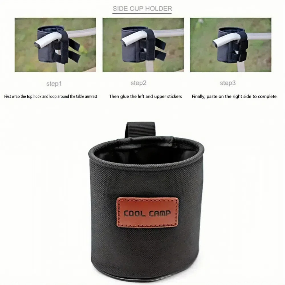 新しい 1PC キャンプチェアカップホルダー調節可能な折りた - Outdoor Camping Water Tank のレビューと価格