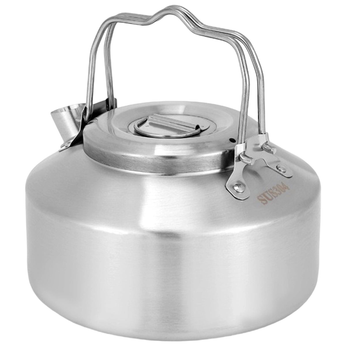 人気のステンレス製ダブルハンドルウォーターケトル1.3Lポー - Outdoor Camping Kettle のレビューと価格