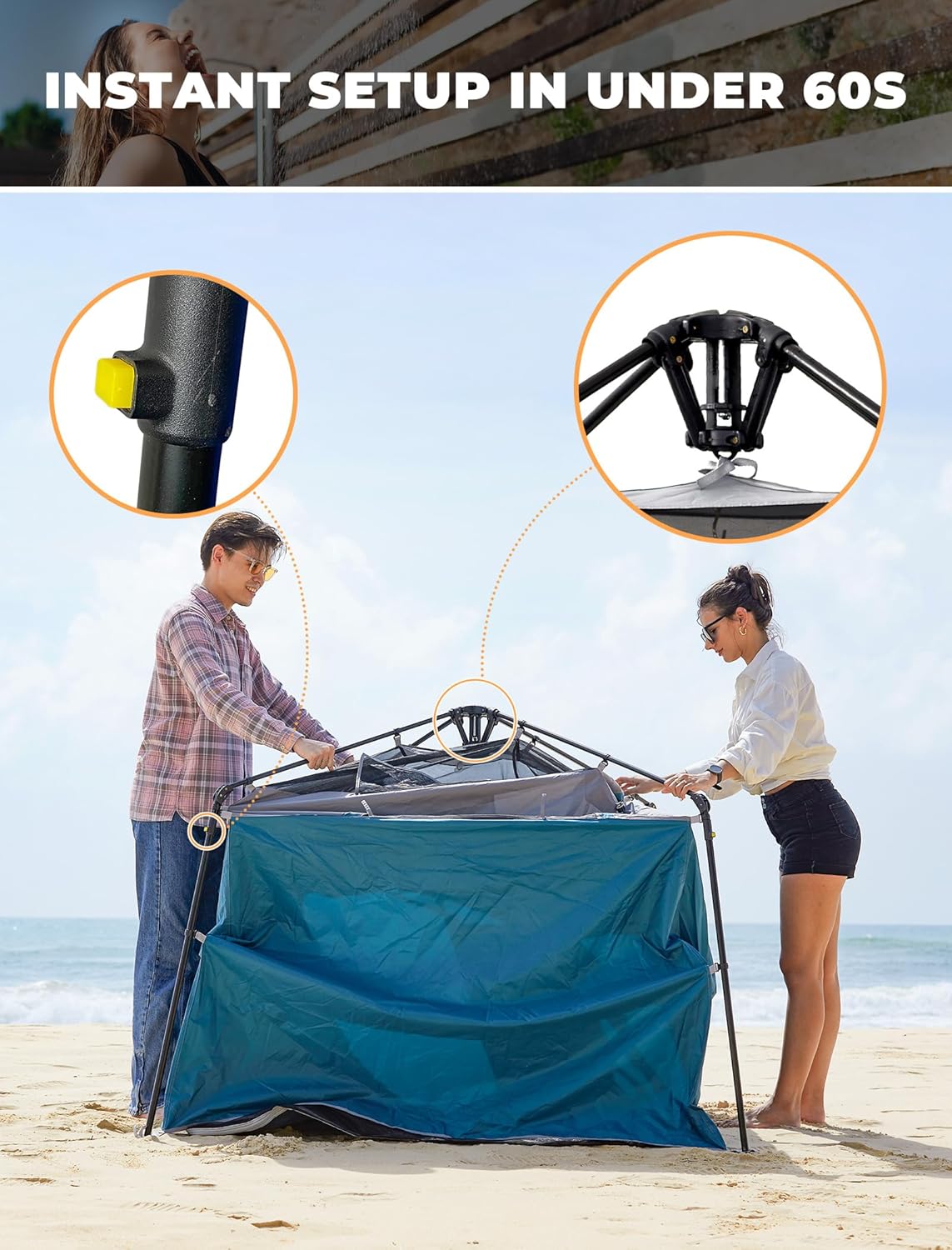 ポータブルプライバシーシャワーテント、頑丈で広々とした床付き - Outdoor Und Camping のレビューと価格