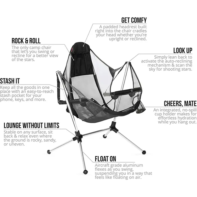 ポータブルアルミビーチ折りたたみリクライニングチェア軽量屋外 - Outdoor Camping Rocking Chair のレビューと価格