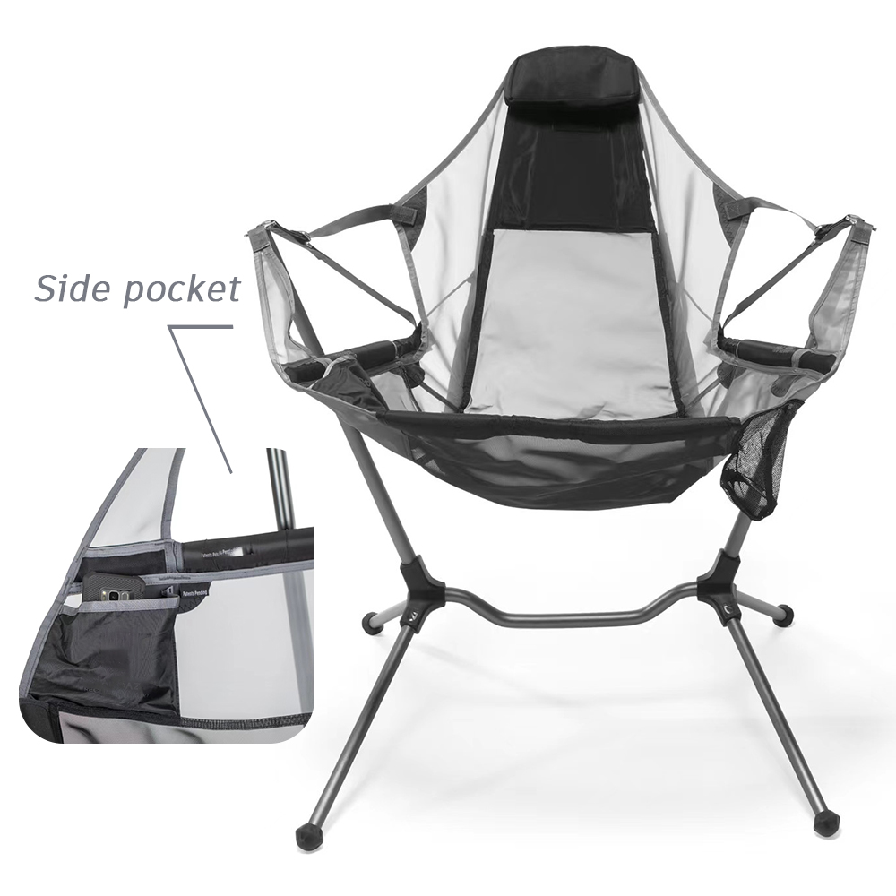 ポータブルアルミビーチ折りたたみリクライニングチェア軽量屋外 - Outdoor Camping Rocking Chair のレビューと価格