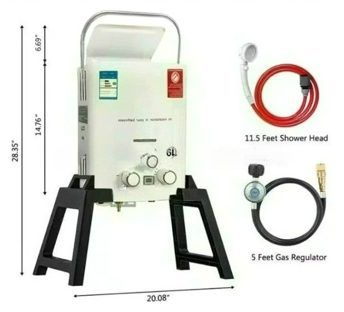プロパンLPGガス タンクレス給湯器 6L 屋外キャンプ用イ - Outdoor Camping Hot Water Shower のレビューと価格