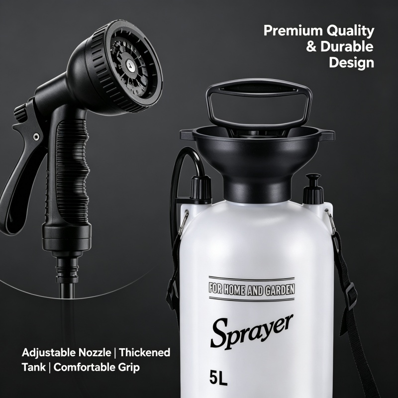 5L携帯用キャンプシャワー手動圧力噴霧器、調整可能なノズル付 - Outdoor Camping Accessories のレビューと価格
